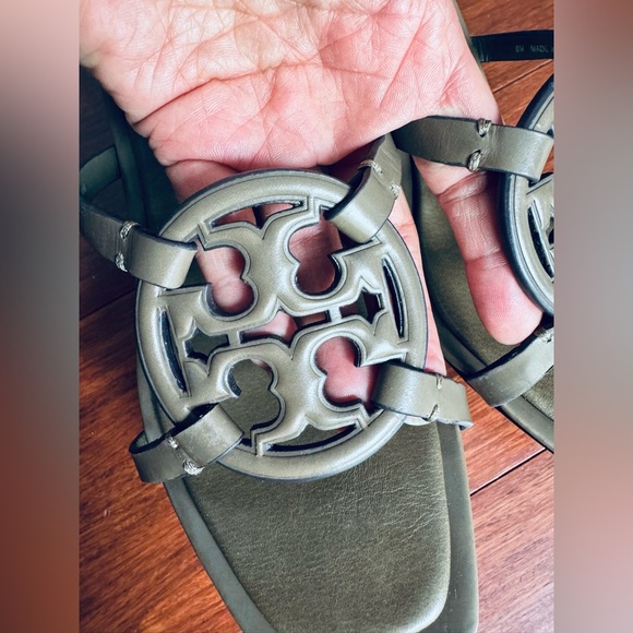 Final price Tory Burch Miller Bombé Low Heel Logo Sandals Sesame  Eu 38 US 8 - Picture 7 of 16